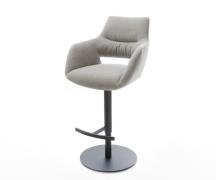 Barstuhl Yago-Flex Strukturstoff Soft Grau Drehfuß höhenverstellbar Me...