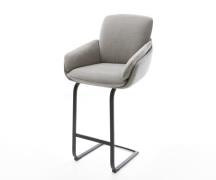 Barstuhl Luan-Flex Strukturstoff Soft Grau Freischwinger Flach Metall ...