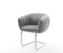 Freischwinger Jada-Flex Samt Grau Freischwinger flach Edelstahl Tasche...