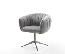 Drehstuhl Jada-Flex Samt Grau Fußkreuz Graphit 360° drehbar Wippfunkti...