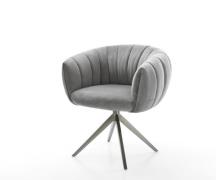 Drehstuhl Jada-Flex Samt Grau Kreuzgestell breit Graphit 360° drehbar ...