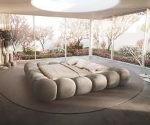 Polsterbettgestell Perlla 180x200 cm Bouclé Taupe