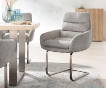 Freischwinger Abelia-Flex mit Armlehnen Cord Silbergrau Freischwinger ...