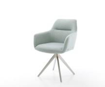 Drehstuhl Pejo-Flex Stripes Mint Kreuzgestell kantig Edelstahl 180° dr...