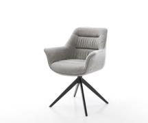 Drehstuhl Kaira-Flex Strukturstoff Soft Grau Kreuzgestell breit Schwar...