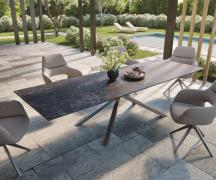 Outdoortisch Edge 300x100 cm Keramik Laminam® Nero Greco Anthrazit Kre...