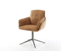 Drehstuhl Luan-Flex mit Armlehnen Chenille Rost Fußkreuz Graphit 360° ...