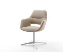 Drehstuhl Yago-Flex mit Armlehnen Materialmix Schlamm Fußkreuz Edelsta...