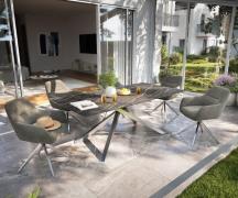 Outdoortisch Edge 200x100 cm Keramik Laminam® Noir Desir Braun Kreuzge...