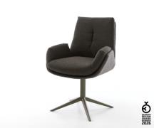 Drehstuhl Clea-Flex Materialmix Schwarz Fußkreuz Effektfinish Titan 36...