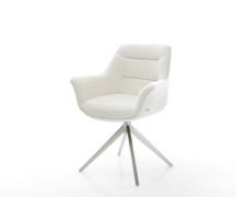 Drehstuhl Kaira-Flex Bouclé Soft Beige Kreuzgestell breit Edelstahl 36...