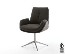 Drehstuhl Clea-Flex Materialmix Schwarz Fußkreuz Edelstahl 360° drehba...