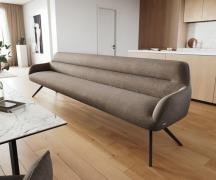 Esszimmerbank Taya-Flex 300 cm Strukturstoff Soft Taupe Kreuzgestell k...