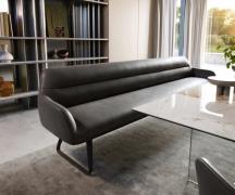 Esszimmerbank Taya-Flex 300 cm Mikrofaser Anthrazit Vintage Kufengeste...