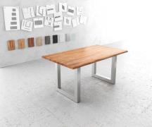 Esstisch Edge 160x90cm Akazie Natur Edelstahl breit Live-Edge