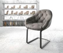 Schwingstuhl Gaio-Flex Grau Antik Freischwinger flach Schwarz