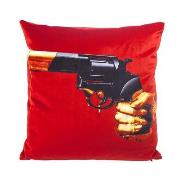 Kissen Toiletpaper textil rot bunt / Revolver - 50 x 50 cm - Seletti -...