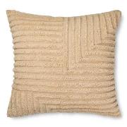 Kissen Crease Wool textil beige / 80 x 80 cm - Handgewebte, handgetuft...