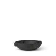 ferm LIVING - Bowl Candle Holder L Ceramic Dark Grey
