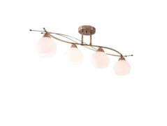 Lindby - Leanda 4 Deckenleuchte Opal/Antique Brass Lindby