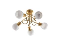 Lindby - Elaina 5 Deckenleuchte Brass/Opal