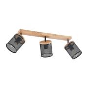 Lindby - Kiriya 3 Deckenleuchte Black/Wood