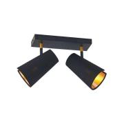 Lindby - Zylindro 2 Deckenleuchte Black/Gold