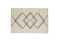 Hübsch - Rhomb Rug 120x180 White/Burgundy