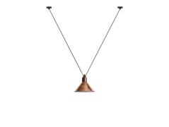 Lampe Gras - 323 L Pendelleuchte Konisch Roh Kupfer/Weiß Lampe Gras