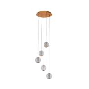 Lucande - Ismenia 5 LED Pendelleuchte Messing