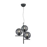 Lindby - Denva 3 Pendelleuchte Anthracite/Smoke