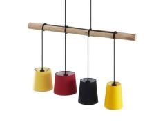 Lindby - Hinai 4 Pendelleuchte Black/Red/Yellow