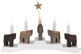 Staffans candlestick 5L (Beige / Braun)