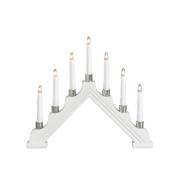 Electric candlestick 7L wood / chrome (Weiß)