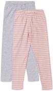 Luca &  Lola Agata Leggings 2er-Pack, Grey Melange/Stripes 110-115