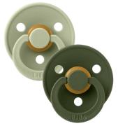 BIBS Schnuller Colour 2er-Pack Latex Größe 2, Sage/Hunter Green