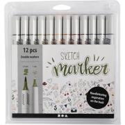 Creativ Company Sketch Marker Stifte Dova Farben 12er-Pack