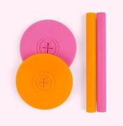 COGNIKIDS Sip Trinkhalm &  Deckel 2er-Pack, Tangerine/Flamingo