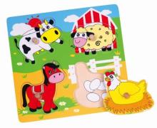 VIGA Knopfpuzzle Tiere