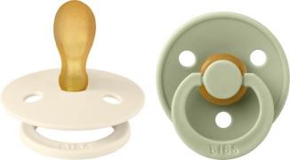 BIBS Colour Schnuller 2er-Pack Latex Größe 2, Ivory/Sage