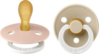 BIBS Colour Schnuller 2er-Pack Latex Größe 2 Symmetrisch, Blush Glow/V...