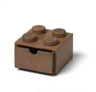 LEGO 2x2 Schubkasten aus Holz, Dark Stained