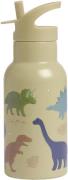 A Little Lovely Company Wasserflasche Dinosaurier 350 ml, Beige