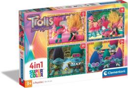 Clementoni Trolls Super Color Puzzles 4-in-1