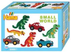 Hama Midi Perlen Geschenkpackung Small World Dino Cars, 2000 Stück