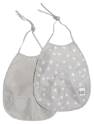 Petite Chérie Bib 2-pack Lätzchen, Warm Grey