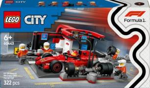 LEGO City 60443 F1 Boxenstopp mit Boxencrew und Ferrari Flitzer