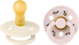 BIBS Studio Colour Bumblebee Schnuller 2er-Pack Latex Größe 2, Ivory