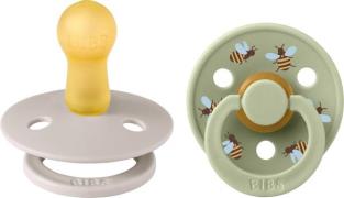 BIBS Studio Colour Bumblebee Schnuller 2er-Pack Latex Größe 2, Mushroo...