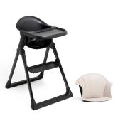 Beemoo CARE Harmony Hochstuhl inkl. Sitzkissen, All Black/Beige